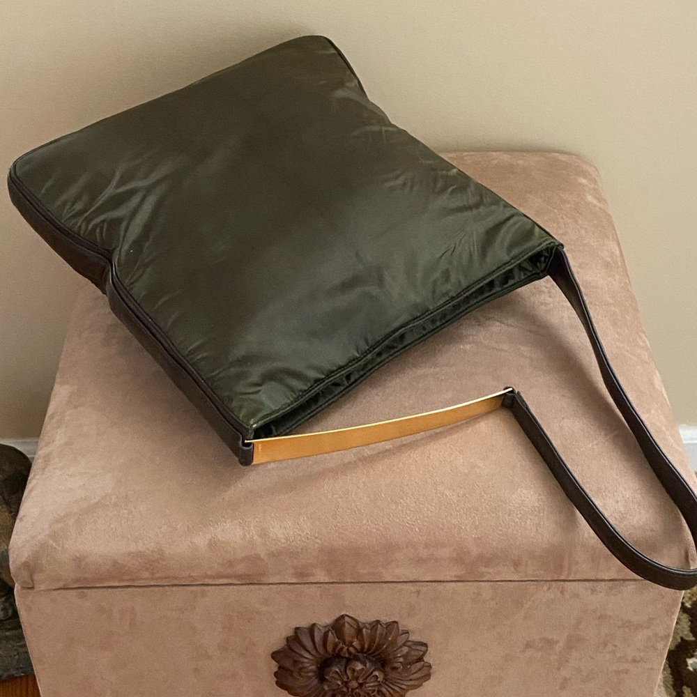 Anne Klein Brown Satin Handbag